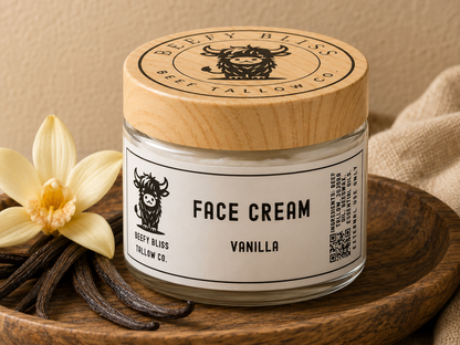 Beefy Bliss Face Cream Vanilla product jar